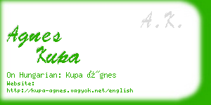 agnes kupa business card